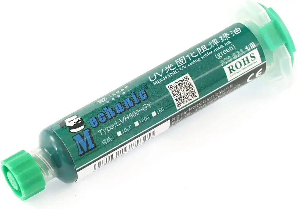 Picture of Ultraviolet Transparent Curing
Solder Mask for Mobile Phone Repair Jumping Wire Quick Dry Curing Welding Paste Flux Oil Similar Koocu Mechanic Relife UV Solder Mask 