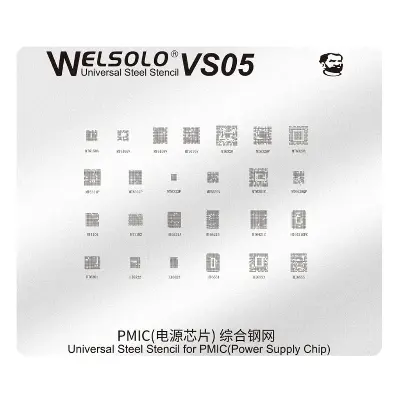 Picture of Mechanic Welsolo VS05 Universal IC Reballing Stencil for Mediatek MTK Snapdragon BGA221 BGA254 Vivo Oppo Series CPU Soldering Replacement Tools 
