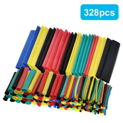 Picture of 328PCS Insulation Heat Shrink Tube Assortment Wire Cable Sleeve Kit Heat Shrink Tube DIY 5 Color Connector Repair 328pcs Pack