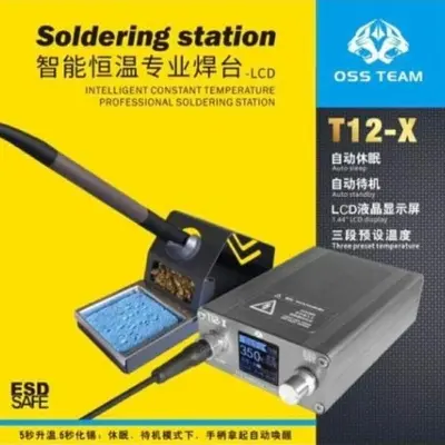 Picture of OSS T12-X Soldering Station Electronic Welding iron LED Digital Display BGA Rework Station With Soldering Tips Welding Tools for Mobile Repaire 