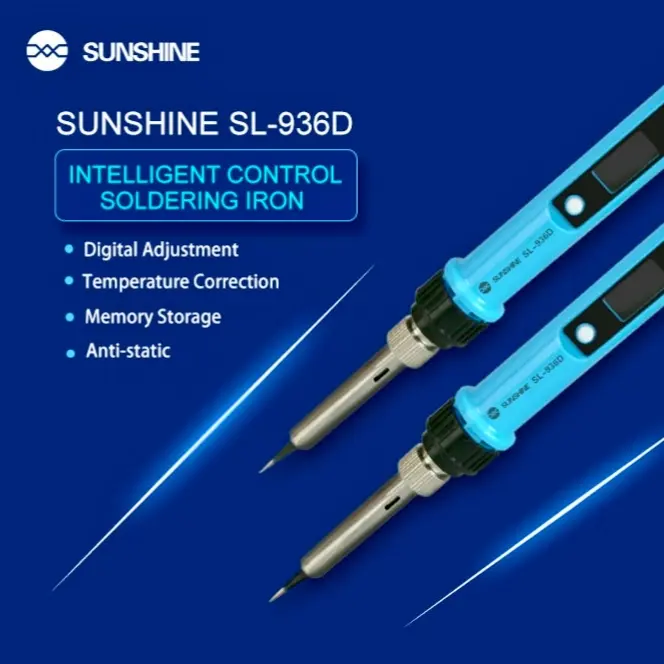 Picture of Adjustable Temperature Soldering Iron LCD Display AC 220V 80W~90W Fast Heating Soldering Iron Born for Mobile Repairing & Servicing Relife Sunshine Koocu 936 SL-936D 