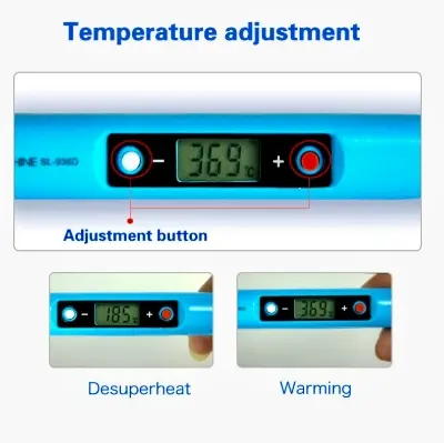 Picture of Adjustable Temperature Soldering Iron LCD Display AC 220V 80W~90W Fast Heating Soldering Iron Born for Mobile Repairing & Servicing Relife Sunshine Koocu 936 SL-936D 