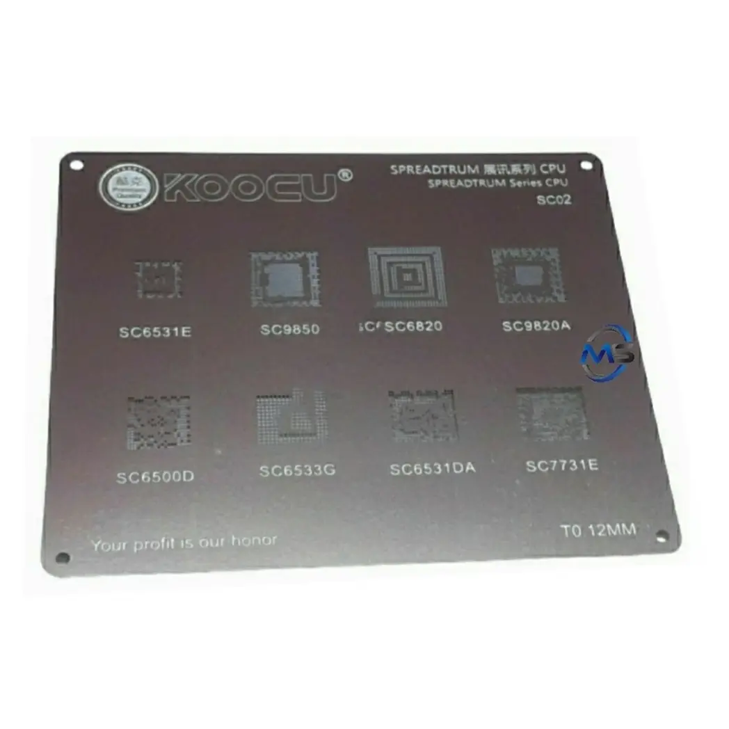 Picture of Koocu SC02 T0.12M Spreadtrum Series CPU BGA IC Raballing Stensil IC Net Tin Plate Common Non Smart Bar Type Mobile Phone 