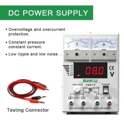 Picture of 1501T Digital Variable Power Supply 15V 1A Adjustable LED Display for Mobile Repair Workshop 