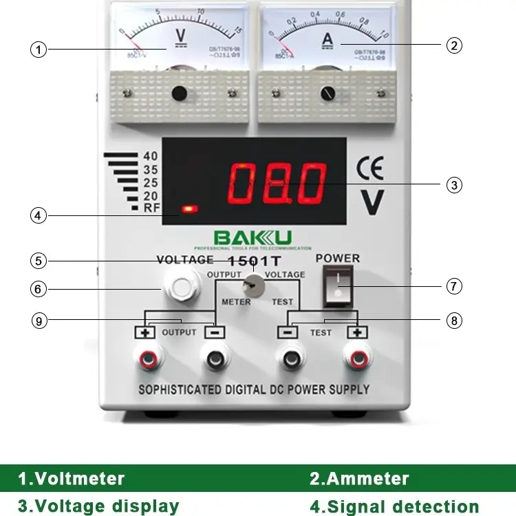 Picture of 1501T Digital Variable Power Supply 15V 1A Adjustable LED Display for Mobile Repair Workshop 