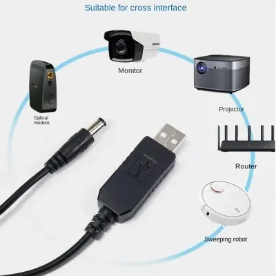 Picture of USB Boost Cable DC 5V to 12V Step Up Converter Cable Run Onu Router from Power Bank - Multi Plug - Multi Plug - Multi Plug 