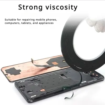 Picture of 2pcs  Side Adhesive Tape 3mm Sticky No Oven Fabric Waterproof Both Tape for Cell Phone LCD Screen Backpart Repair 