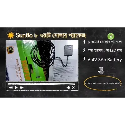 Picture of 8W PV Solar System Package 2 LED Lamp 2 USB Output Mobile Charging Facilities Built-in Battery with Solar Controller 