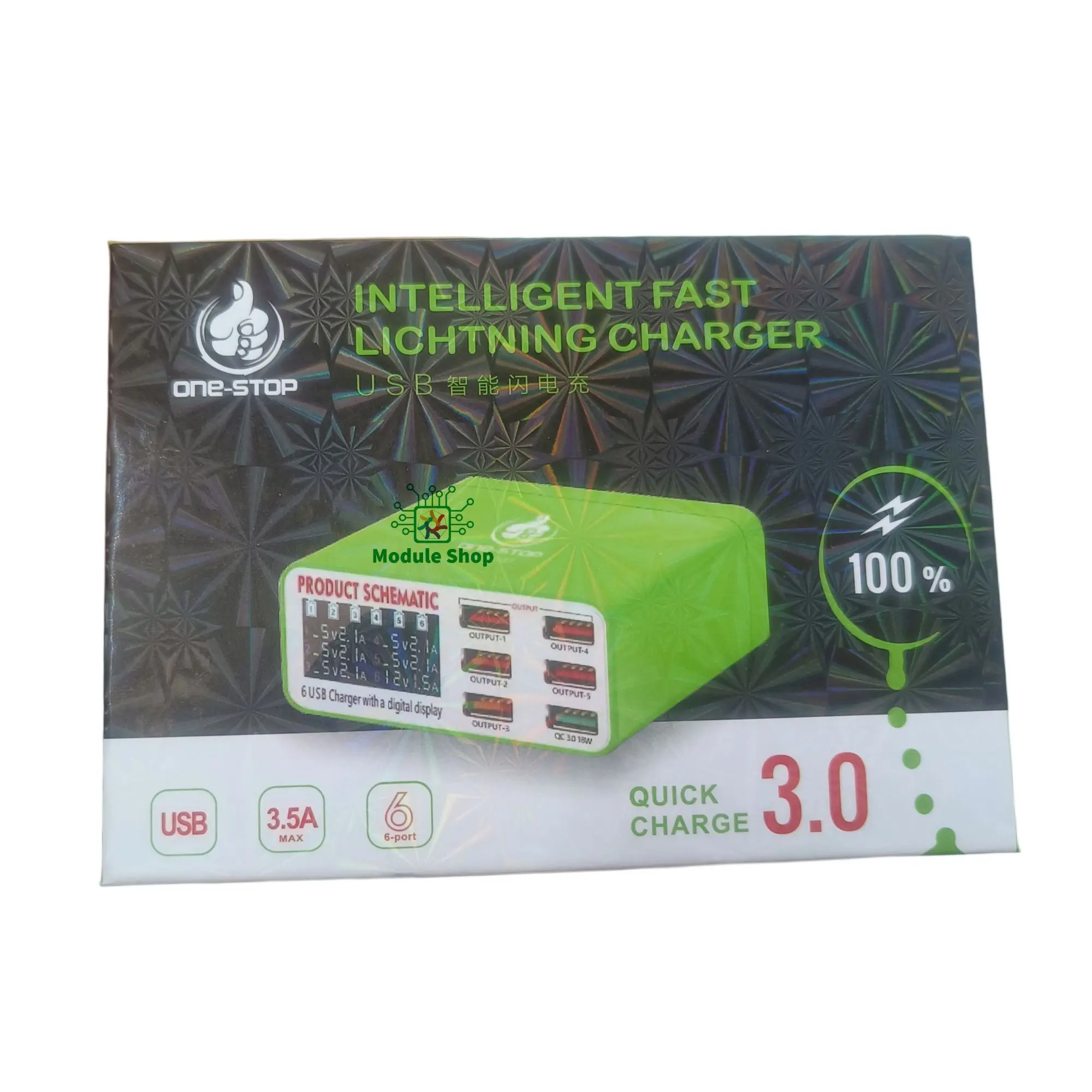 Picture of 6 USB Digital Display Lightning Charger Suitable for charging all mobile phones and tablets Mechanic iCharge 6M One Stop OS-007 