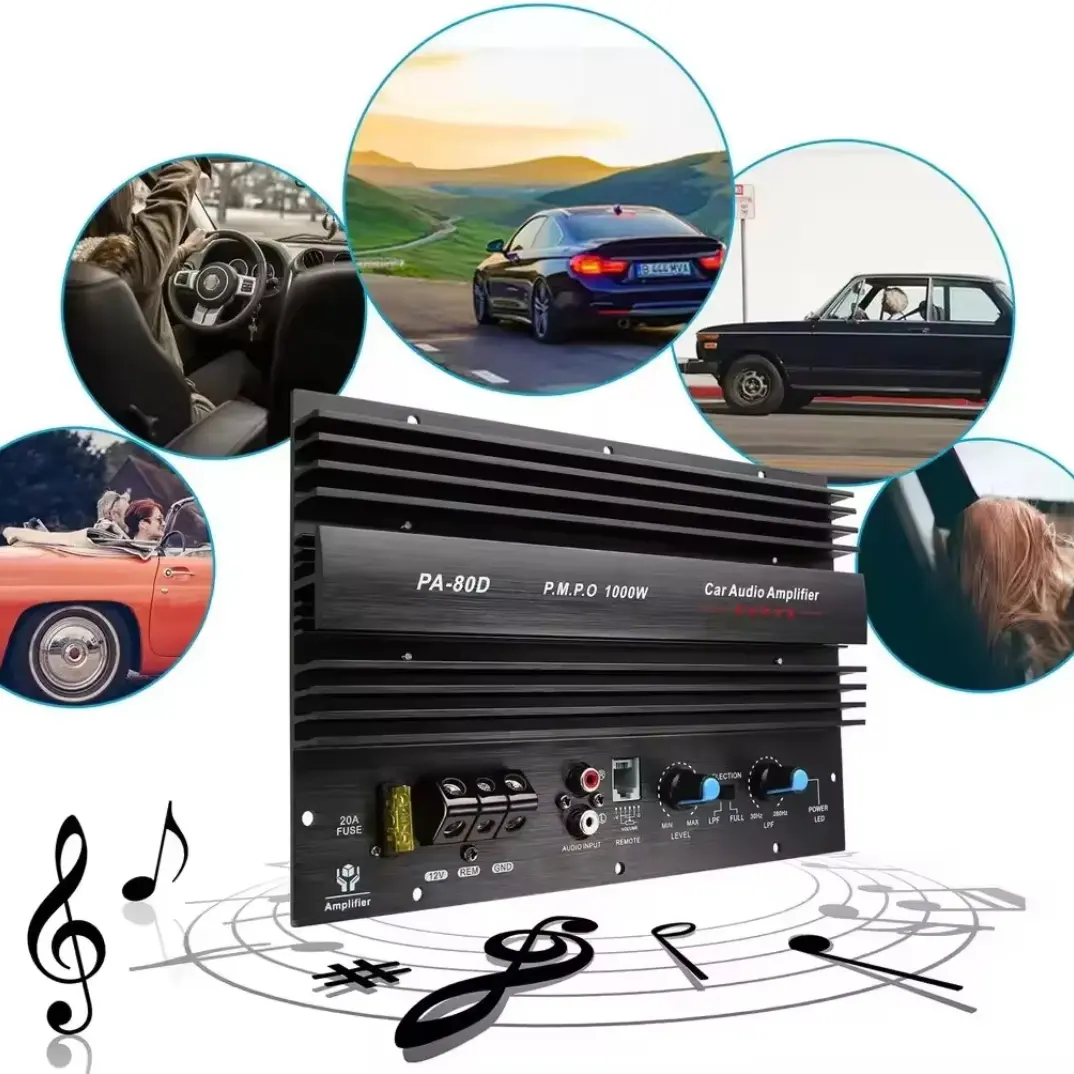 Picture of PA-80D 12V 1000W Mono Car Audio Power Amplifier Powerful Super Bass Subwoofers 