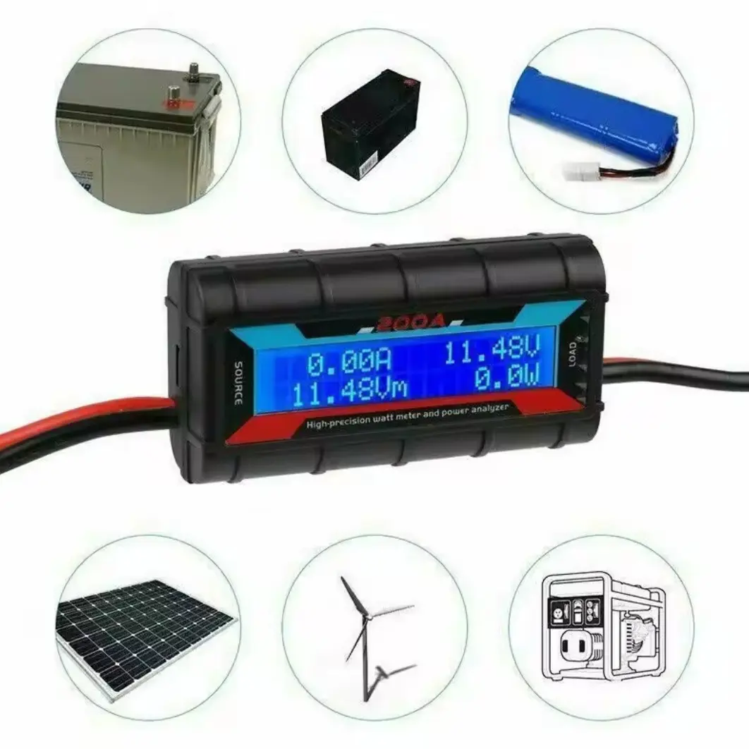 Picture of DC 4.8-60V 100A LCD Display Digital Current Voltage Power Meter Multimeter Ammeter Voltmeter with100A Shunt for Easy Bike Auto Rikshaw UPS IPS Home Appliances 