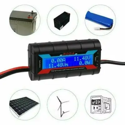 Picture of DC 4.8-60V 100A LCD Display Digital Current Voltage Power Meter Multimeter Ammeter Voltmeter with100A Shunt for Easy Bike Auto Rikshaw UPS IPS Home Appliances 