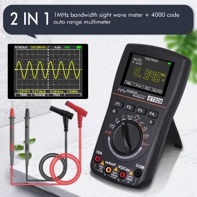 Picture of ET826 2 in 1 Digital Oscilloscope Multimeter 2.4 Inch Color Screen 2.5Msps Sampling Rate MT8208 for DIY Electric Graphical Multimeter 