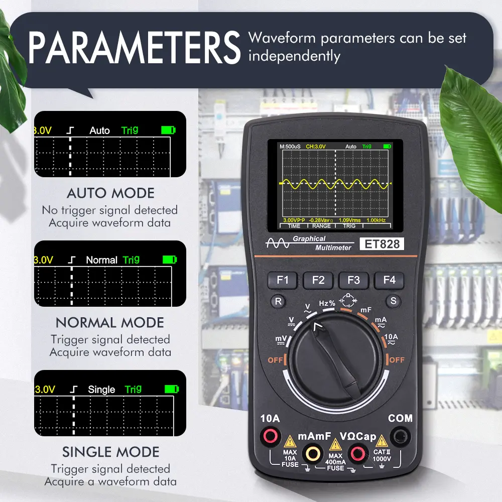 Picture of ET826 2 in 1 Digital Oscilloscope Multimeter 2.4 Inch Color Screen 2.5Msps Sampling Rate MT8208 for DIY Electric Graphical Multimeter 
