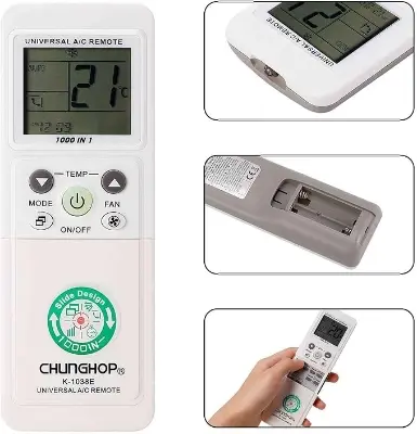 Picture of Universal A/C RChunghop K-1038E 1000 in 1 LED Display With Slide Design Universal Air Conditioner Remote Control 