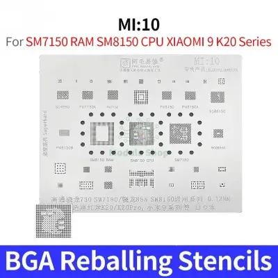 Picture of Amaoe Mi:10 Bga Reballing Stencil For Xiaomi 9 K20 Pro K20Pro Sm7150 Ram Sm8150 Cpu Pm7150 Pm8150 Pm7150L MI 10 Power Ic Tin Net Repair 