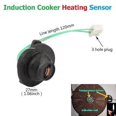 Picture of Induction Cooker Heating Sensor Elements NTC Temperature Sensor with Teflon Cap Solved by Error Code E4 E5 