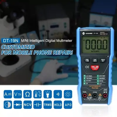 Picture of SUNSHINE DT-19N Mini Smart Digital Multimeter High Precision for Mobile Phone AC DC Ammeter Voltmeter Tool Multimeters Born for Mobile Repair 