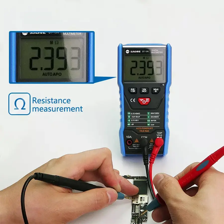 Picture of SUNSHINE DT-19N Mini Smart Digital Multimeter High Precision for Mobile Phone AC DC Ammeter Voltmeter Tool Multimeters Born for Mobile Repair 