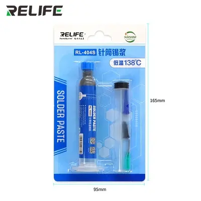 Picture of RELIFE RL-404S Solder Paste Lead-free138C Low Temperature 10CC Tin Liquid BGA Soldering Fluxes Rework Repair Welding Flux Paste 