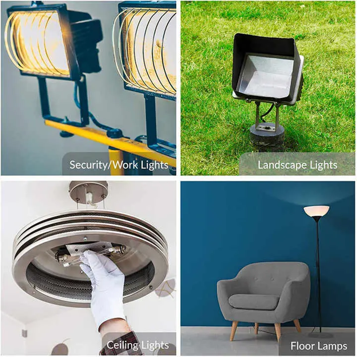 Picture of 500W AC220V  Halogen Glass Lamp tube for professional video light Search Light Tube Ring Light Spot Light Bat minton Play Grounds 