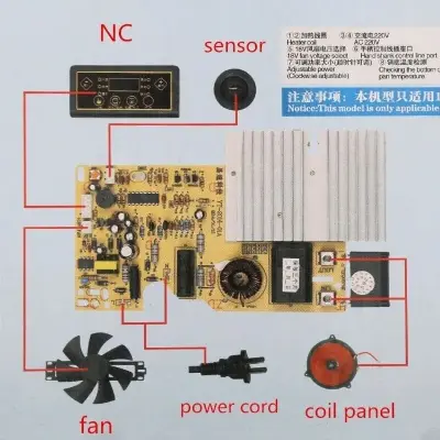 Picture of Induction Cooker Touch Control Circuit Board 2000W Adjust Temperature & Time Control Touch Induction Replacement Board 