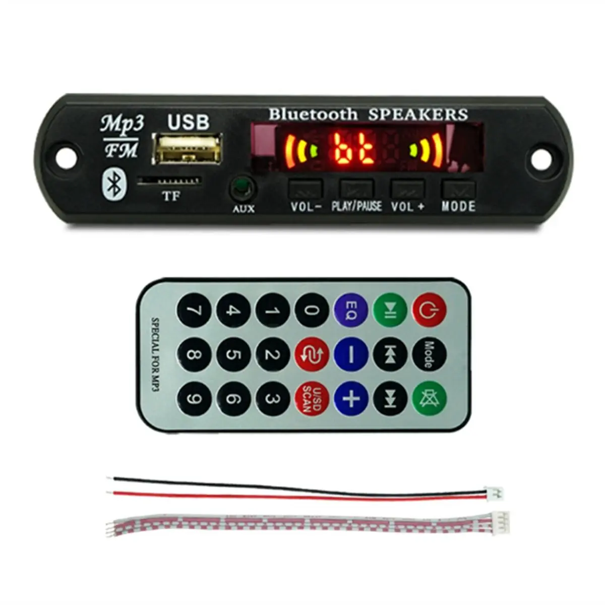 Picture of Pam8403 Bluetooth Audio Receiver 3W Stereo Amplifier FM Radio Mp3 Player USB Dancing LED Display 