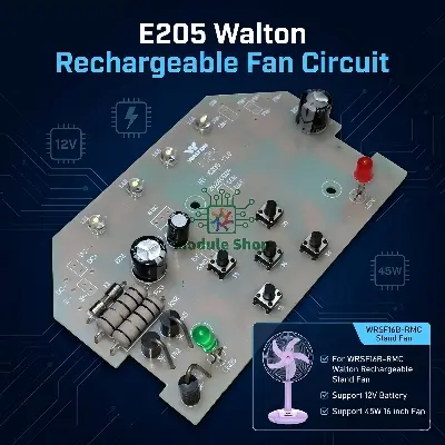 Picture of HT-E205 Walton Rechargeable Stand Fan Circuit Board LED Function 12V 45W 16 inch Fan Driver Board Replacement Parts of WRSF16B-RMC 