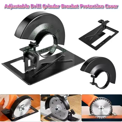 Picture of Sand Stand + Protective Cover Thickened Angle Grinder Holder Shield Guard Bracket Adjustable Cutting Machine working Power Tools Support Stand For 100mm Angle Grinder Wood 775 Motor Drill Black