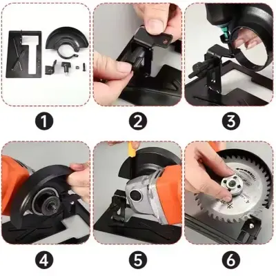 Picture of Sand Stand + Protective Cover Thickened Angle Grinder Holder Shield Guard Bracket Adjustable Cutting Machine working Power Tools Support Stand For 100mm Angle Grinder Wood 775 Motor Drill Black