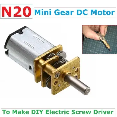 Picture of N20 30RPM Micro-Speed Gear Motor DC 6V Reduction Gear Motors with Metal Gearbox Wheel for Make Electric Screw Driver Diy Project 