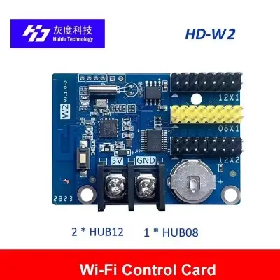 Picture of Huidu Android Apps Operated Single Color WiFi Asynchronous Led Control Card 640X16 320X32 Pixels 2 X Hub12 For P10 Single Color Display Led Sign Controller Replace HD-W2 Hd-U6A 