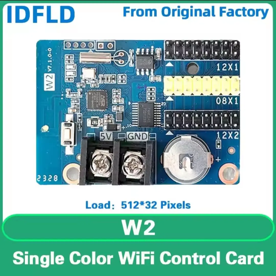 Picture of Huidu Android Apps Operated Single Color WiFi Asynchronous Led Control Card 640X16 320X32 Pixels 2 X Hub12 For P10 Single Color Display Led Sign Controller Replace HD-W2 Hd-U6A 