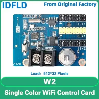 Picture of Huidu Android Apps Operated Single Color WiFi Asynchronous Led Control Card 640X16 320X32 Pixels 2 X Hub12 For P10 Single Color Display Led Sign Controller Replace HD-W2 Hd-U6A 