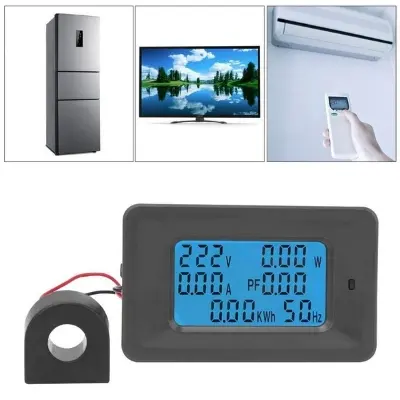 Picture of AC 50-300V Power Energy Meter LED AC Wattmeter Electric Meter With Reset Function 0-100A Temperature 