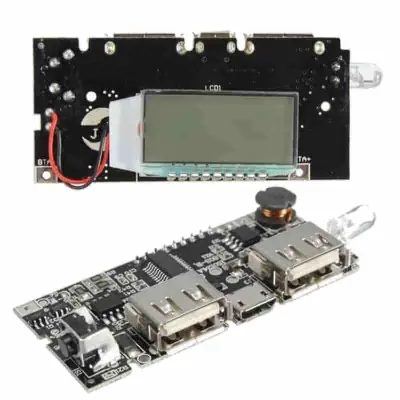 Picture of Power Bank Circuit 5V 2A 10W 2 USB output LED Torch Micro USB Charging LCD Display Replacement Parts Black