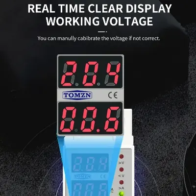 Picture of Tomzn 4th Gen 2IN1 Adjustable Over & Under Voltage Protective Device Dual LED Display TOVPD1-60-EC 
