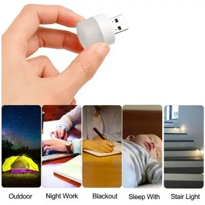 Picture of USB LED Lamp 5V 1W Super Bright Eye Protection Mini Book Light Computer Mobile Power Charging USB Small LED Night Light White