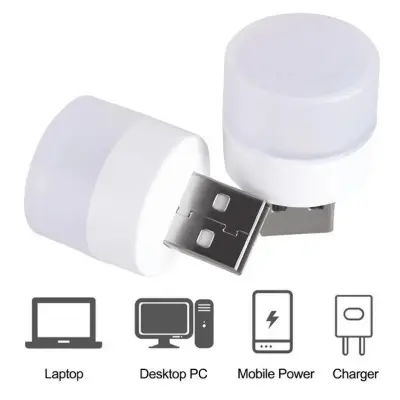 Picture of USB LED Lamp 5V 1W Super Bright Eye Protection Mini Book Light Computer Mobile Power Charging USB Small LED Night Light White