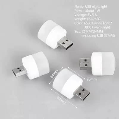 Picture of USB LED Lamp 5V 1W Super Bright Eye Protection Mini Book Light Computer Mobile Power Charging USB Small LED Night Light White