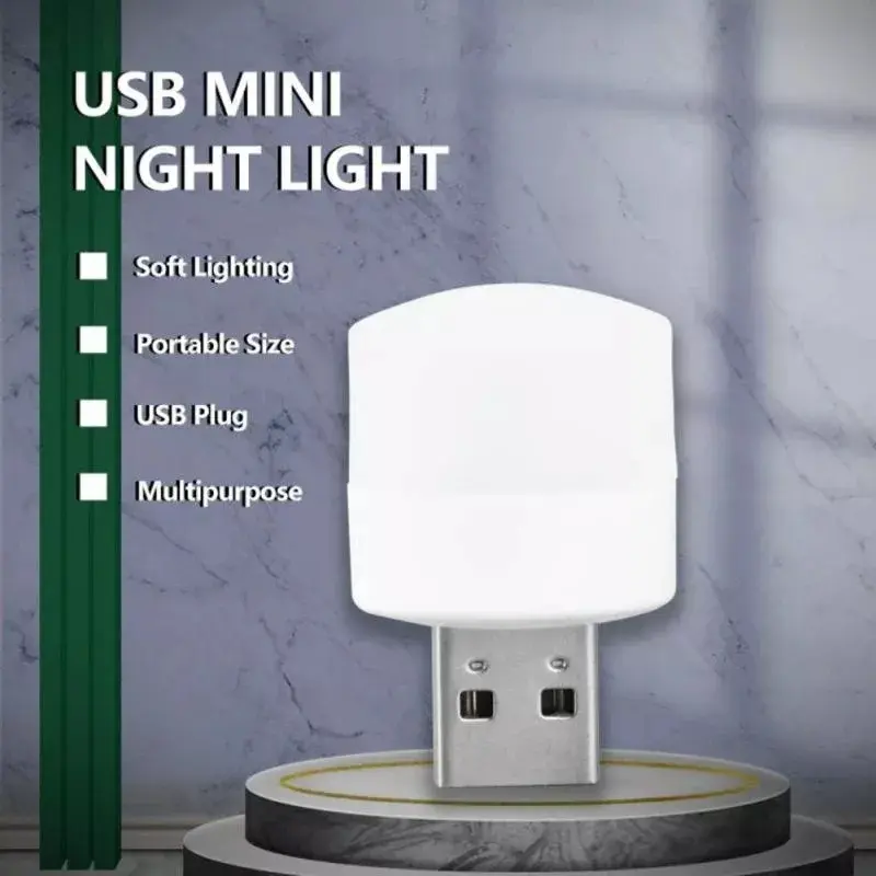 Picture of USB LED Lamp 5V 1W Super Bright Eye Protection Mini Book Light Computer Mobile Power Charging USB Small LED Night Light White