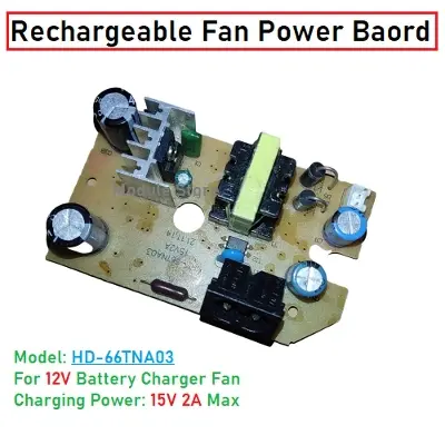 Picture of Charger Fan Power Board with 12V Battery Charger DC 15V 2A Rechargeable Fan Charger Baord for AC DC Charger Fan 12V Battery Similar HD-66TNA03 