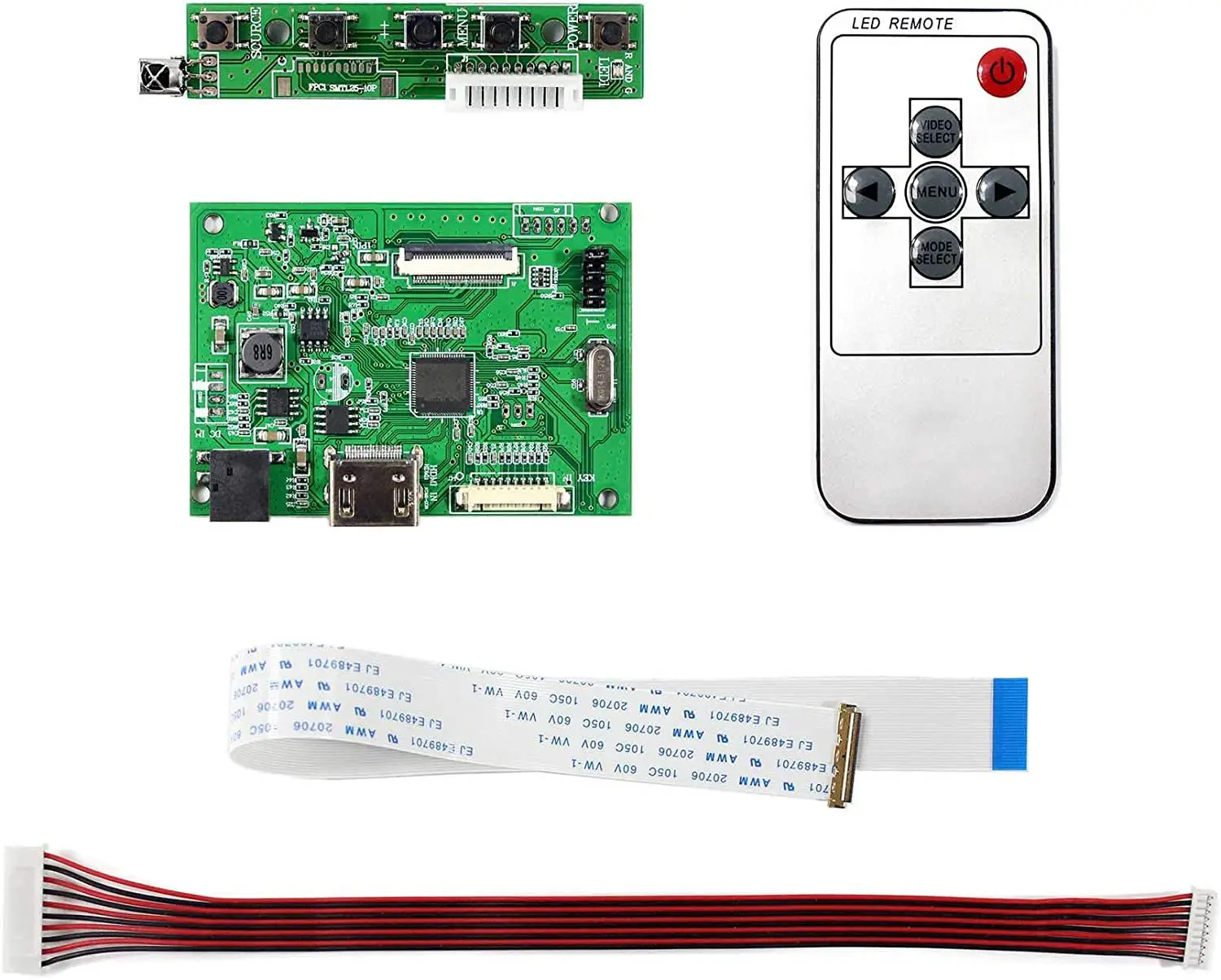 Picture of 30 Pin eDP Ultra Laptop Screen Driver Controller Board 0.5mm EDP for 11.6" 13.3" 14" 15.6" 17.3 inch 1920x1080 NT156FHM NV156FHM LTN156HL01 N156HGE-EA1 N173HCE-E11 B156HTN03.0 LED Screen eDP 30 pin Controller