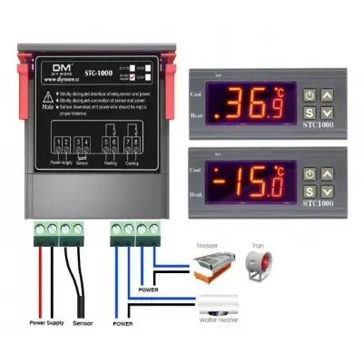 Picture of STC-1000 Temperature Controller AC 220V Heat Cool Temperature Control Module for Air Condition Cooler Egg Incubator 