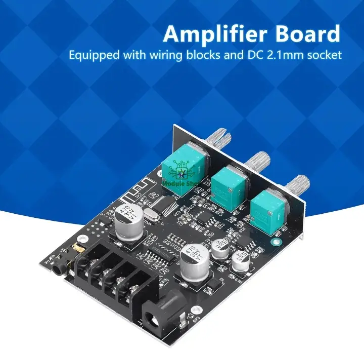 Picture of ZK-502MT Bluetooth 5.0 Subwoofer Amplifier Board 2.0 Channel 502MT 2*50W Power Audio Stereo Amplifier Board AUX Bass Treble AMP Similar ZK-502M CA-502MT 502MT 