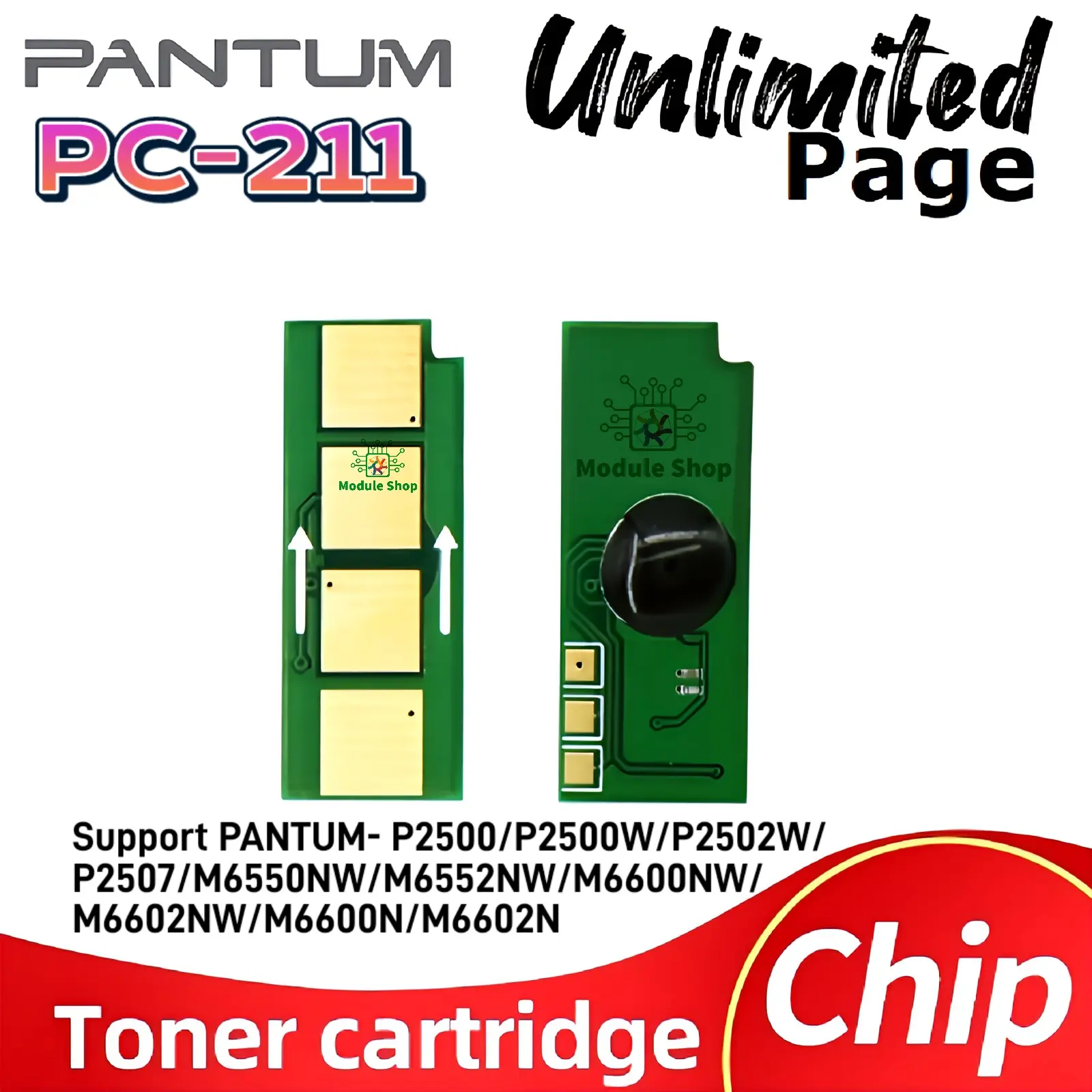 Picture of Pantum Toner Cartridge Chip PC-211 PC-211EV Unlimited Pages for Pantum P2200/P2500W/P2500/M6500/6550/6600 PC-211
