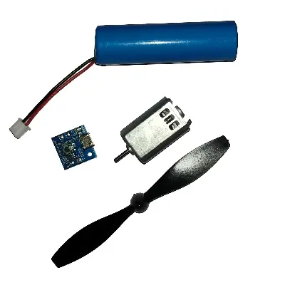 Picture of Diy Mini Rechargeable Fan Combo 3 Step Speed Control with Short Circuit and Battery Protection 180 Fan Motor Propeller 18650 Li-ion Battery No Soldering 