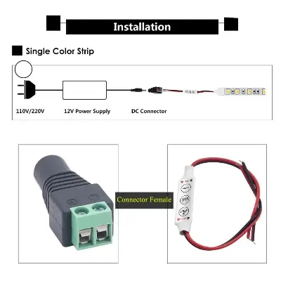 Picture of DC 12V 3 Keys Single Color Dimmer LED Controller Brightness Dimmer Switch For 5050 3528 5630 Led Strip Lamps Lighting 