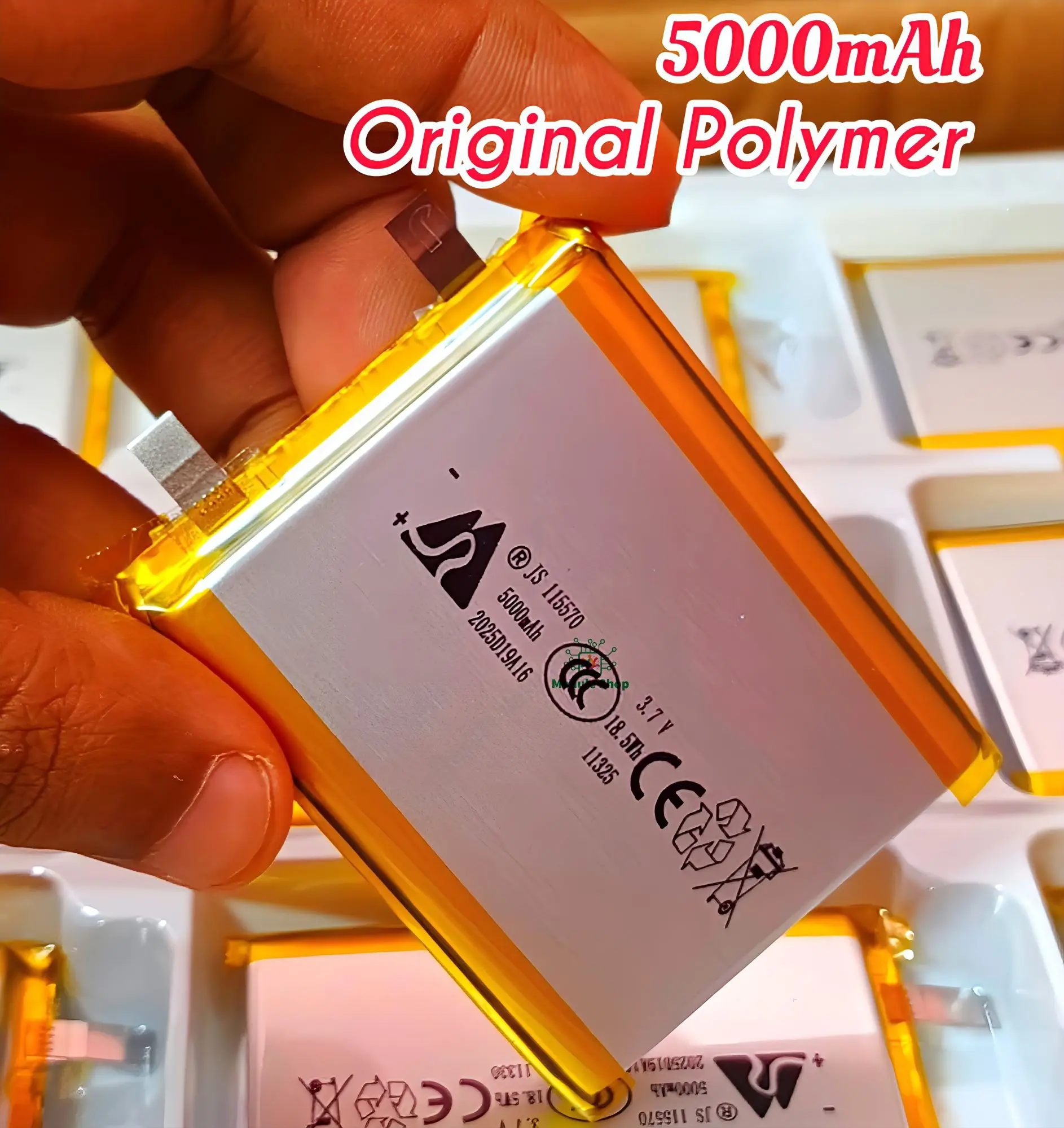 Picture of 3.7V 5000mAh Ternary Lithium Polymer Battery, 18.5Wh High Capacity for Power Banks & High-Power Devices DC UPS Mp4 Mp3 NVR 