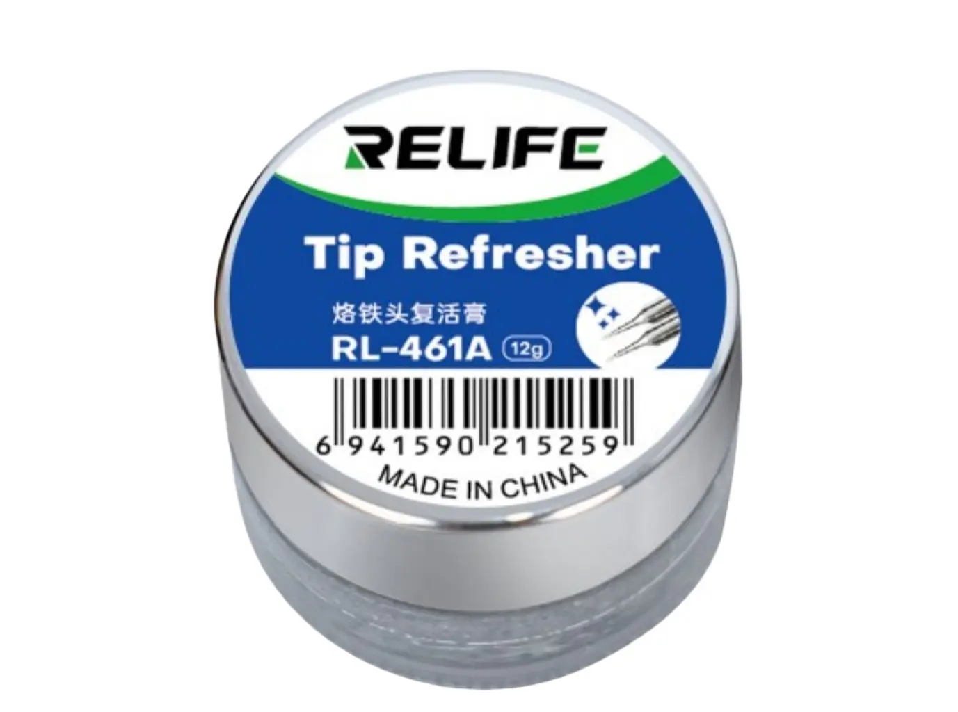 Picture of Soldering Iron Tip Refresher Non-stick Tin Solder Cream Clean Paste for Oxide Head Resurrection Oxidative Activator Similar Sunshine Relife RL-461 RL-461A Black